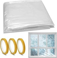 Nikcorp Termoizolacijska folija za prozore, zimska termoskupljajuća zaštita od hladnoće, POF prozirna folija, 1,6 x 5 m, za uštedu energije