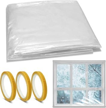 Nikcorp Termoizolacijska folija za prozore, zimska termoskupljajuća zaštita od hladnoće, POF prozirna folija, 1,6 x 5 m, za uštedu energije