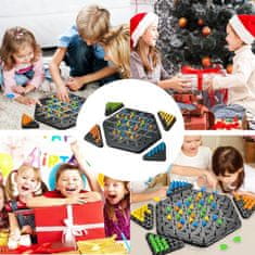 Nikcorp Triggle strateška društvena igra s gumicama, 3D logička mozgalica za djecu i odrasle, set s pločom i pijunima, ABS plastika