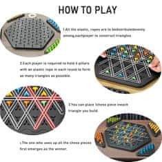 Nikcorp Triggle strateška društvena igra s gumicama, 3D logička mozgalica za djecu i odrasle, set s pločom i pijunima, ABS plastika