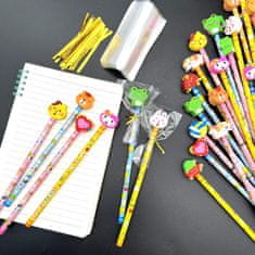 Nikcorp Grafitne olovke s gumicom u obliku životinja, set od 24 komada, meki grafit, vrećice za darove, idealno za školu i vrtiće