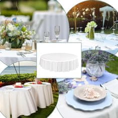 Nikcorp Okrugli stolnjak 213 cm, set 10 komada, bijeli jednokratni stolnjaci od PEVA materijala za vjenčanja, proslave i bankete