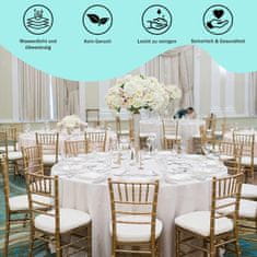 Nikcorp Okrugli stolnjak 213 cm, set 10 komada, bijeli jednokratni stolnjaci od PEVA materijala za vjenčanja, proslave i bankete