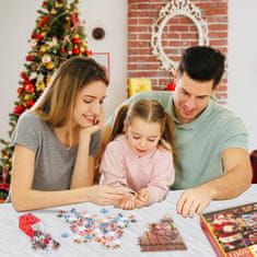 Nikcorp Adventski kalendar puzzle 1008 elemenata, Božićna slagalica 24 kutije, motiv Djedov dar, dimenzije 70x50 cm, blagdanski set 2025.