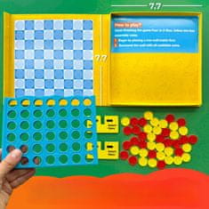 Nikcorp Logička igra 4 u nizu, magnetska putna igra za automobil, edukativna dječja igra za razvoj strategije, 40 elemenata