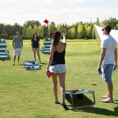 Nikcorp Sklopive vrtne ležaljke za plažu s termo torbom i stolom, set 2 komada, 5 položaja, aluminijski okvir, plave, 120 kg