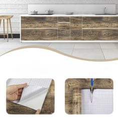 Nikcorp Samoljepljiva tapeta za namještaj i zidove, tamni hrast, PVC vinilna folija, vodootporna, tekstura drva, 90 x 300 cm