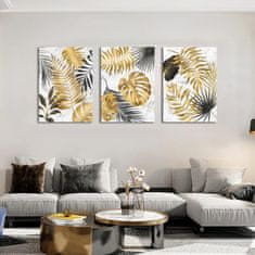 Nikcorp Zidna slika na platnu s drvenim okvirom, moderna apstrakcija, 40x60 cm, set od 3 komada, dekoracija za dnevni boravak i ured