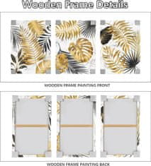 Nikcorp Zidna slika na platnu s drvenim okvirom, moderna apstrakcija, 40x60 cm, set od 3 komada, dekoracija za dnevni boravak i ured