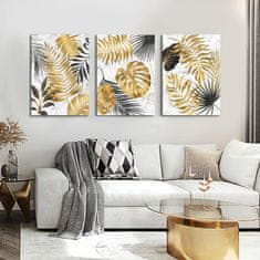 Nikcorp Zidna slika na platnu s drvenim okvirom, moderna apstrakcija, 40x60 cm, set od 3 komada, dekoracija za dnevni boravak i ured