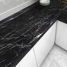 Nikcorp Samoljepljiva folija crni mramor za radne ploče i namještaj, vodootporna PVC naljepnica, dizajn kamena, 40 cm x 10 m