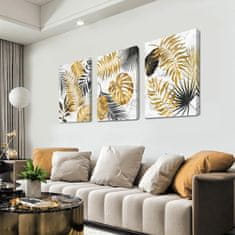 Nikcorp Zidna slika na platnu s drvenim okvirom, moderna apstrakcija, 40x60 cm, set od 3 komada, dekoracija za dnevni boravak i ured