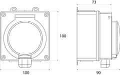 Elektro-Plast Hidroizolirana nadzidna utičnica AQUA66 Schuko 2P+Z GHNS IP66
