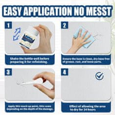 Nikcorp Emajl za popravak kade i pločica, univerzalni set za reparaciju keramike i sanitarija, 60ml, bijeli visoki sjaj, brzo sušenje