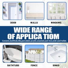 Nikcorp Emajl za popravak kade i pločica, univerzalni set za reparaciju keramike i sanitarija, 60ml, bijeli visoki sjaj, brzo sušenje