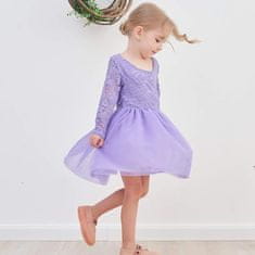 Nikcorp Haljina za djevojčice od tila i čipke, dugi rukav, svečana tutu haljina s pamučnom podstavom, crna, veličina 100 cm