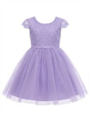 Nikcorp Svečana haljina za djevojčice od tila i čipke s otvorenim leđima, ljubičasta, pamučna podstava, veličina 90 cm
