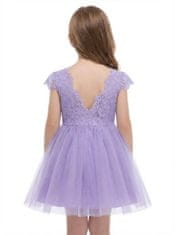 Nikcorp Svečana haljina za djevojčice od tila i čipke s otvorenim leđima, ljubičasta, pamučna podstava, veličina 90 cm