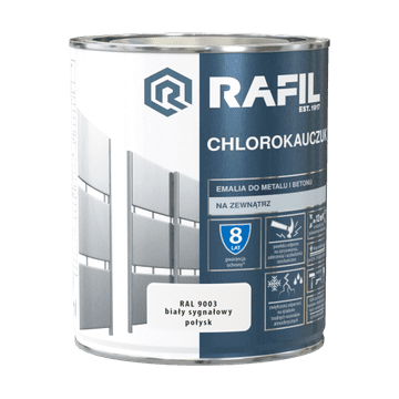 Śnieżka RAFIL Klorirana guma signalno bijela sjajna RAL9003 0,75L