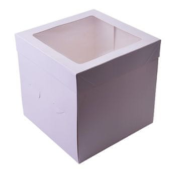 Kutija za tortu 20x20x15cm VISOKA bijela s prozorčićem