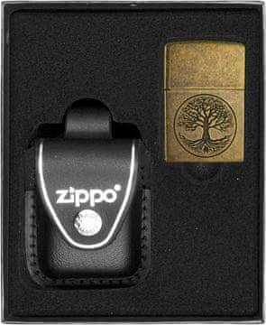 ZIPPO upaljači TREE OF LIVE ANTIQUE BRASS poklon set br. 3