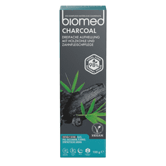 BIOMED Pasta za zube BIOMED CHARCOAL za izbjeljivanje s aktivnim ugljenom, bez fluora, 100 g