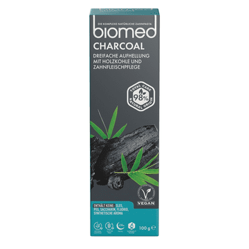 BIOMED Pasta za zube BIOMED CHARCOAL za izbjeljivanje s aktivnim ugljenom, bez fluora, 100 g