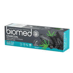 BIOMED Pasta za zube BIOMED CHARCOAL za izbjeljivanje s aktivnim ugljenom, bez fluora, 100 g