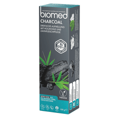 BIOMED Pasta za zube BIOMED CHARCOAL za izbjeljivanje s aktivnim ugljenom, bez fluora, 100 g