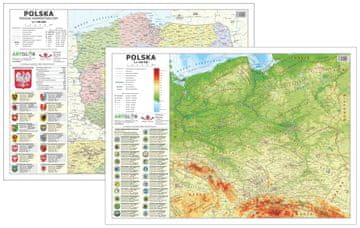 Poljska 1:1 700 000. Laminirana, dvostrana kartografska osnova/priručnik. Fizičko/administrativno. Izdanje 2026.