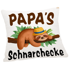 Nikcorp Ukrasna jastučnica za tatu s motivom ljenjivca, lanena navlaka za jastuk, bež boja, skriveni zatvarač, 45x45 cm, poklon za Dan očeva