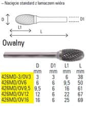 Beta rotacijska turpija ovalna 12 mm