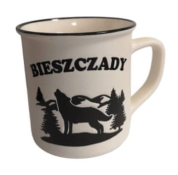 Bieszczadske planine. Keramička šalica 400 ml. Bijela.