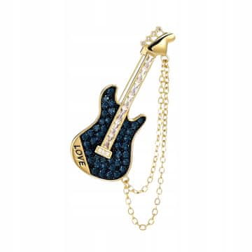 Pinets® gitarski LOVE broš lanac pozlaćen 14K zlatom