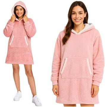 Ruhhy Hoodie deka s rukavima 120 × 190 cm – roza