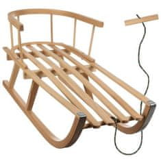 Kruzzel Dječje drvene sanjke s naslonom 89 cm