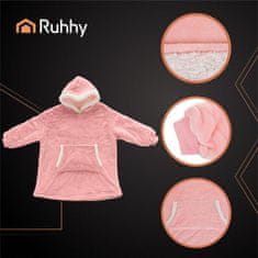 Ruhhy Hoodie deka s rukavima 120 × 190 cm – roza