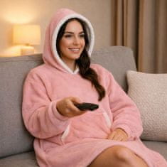 Ruhhy Hoodie deka s rukavima 120 × 190 cm – roza