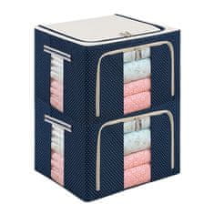 HOME & MARKER® Sklopiva tekstilna kutija za pohranu odjeće, s patentom i prozorom, zaštita od prašine, 2 kom (Plava, 66L) | S2TACKBOX