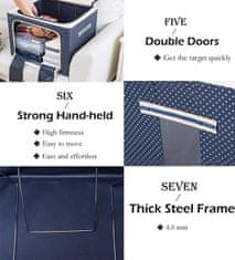 HOME & MARKER® Sklopiva tekstilna kutija za pohranu odjeće, s patentom i prozorom, zaštita od prašine, 2 kom (Plava, 66L) | S2TACKBOX