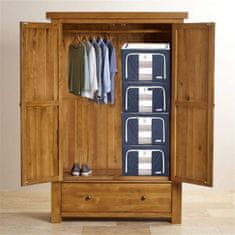 HOME & MARKER® Sklopiva tekstilna kutija za pohranu odjeće, s patentom i prozorom, zaštita od prašine, 2 kom (Plava, 66L) | S2TACKBOX