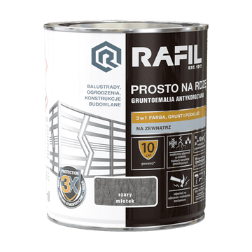 Śnieżka RAFIL Ravno do hrđe sivi čekić 0,75l