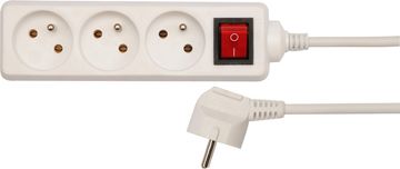 Vorel Električni produžni kabel, bijeli, 3 utičnice s uzemljenjem, 3 m s prekidačem / 72528 /