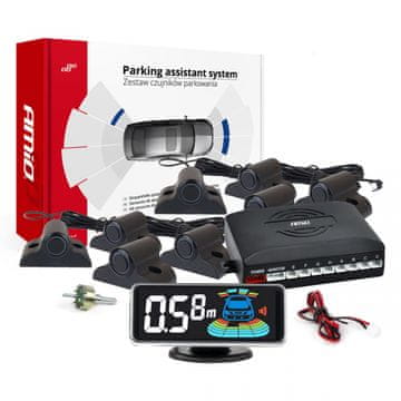 AMIO Parkirni senzori za vožnju unatrag crni prednji stražnji LED 3D TRUCK BUS -03195