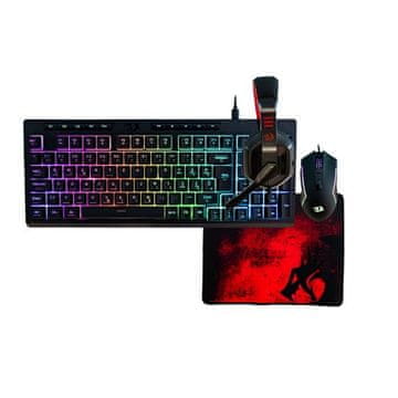 Redragon Combo S149-BA Set 4u1, tipkovnica SLO/HR, miš, slušalice i podloga