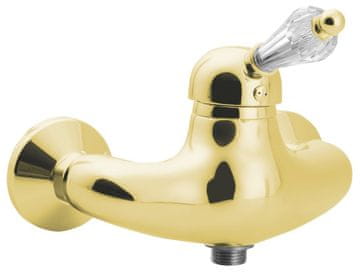 SAPHO KIRKÉ CRYSTAL Zlatna Zidna Tuš Miješalica s Kristalnom Ručkom