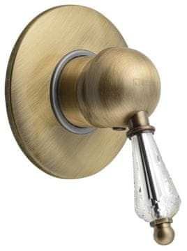 SAPHO KIRKÉ CRYSTAL Brončana Tuš-mješalica s Kristalom, Retro Dizajn