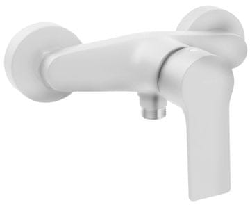 SAPHO PAX Zidna tuš baterija, mat bijela, serija SAPHO, kružni oblik, mesing