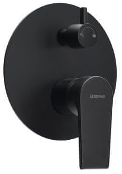 SAPHO KAI ugradbena tuš miješalica, 2 izlaza, rotacijski prekidač, mat crna