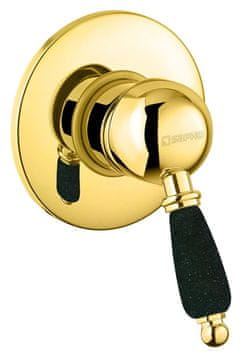 SAPHO KIRKÉ BLACK ugradbena crna zlatna retro tuš-mlaznica s ručkom